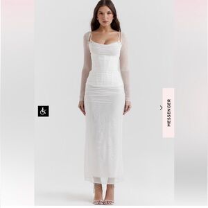 House of CB Katarina Maxi white dress Large Plus Cup